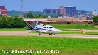 2019 Cirrus SF50 G2 Vision Jet Takeoff From Kansas City Downtown Airport MKCKMKC  N27C [upl. by Feeley]