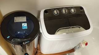 How to use a Portable Twin Tub Semi Auto Washer and Panda Spinner Detailed workflow and review [upl. by Keyes629]