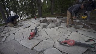 Flagstone Patio Installation Day 2 [upl. by Nhguavad]