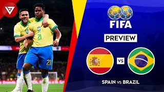 🔴 SPAIN vs BRAZIL  FIFA Matchday International Friendly Match Preview✅️ Predictions Highlights❎️ [upl. by Llehcal925]