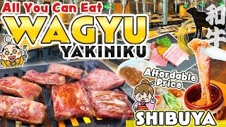 All You Can Eat Wagyu Yakiniku Restaurant in Shibuya Tokyo  Japan Travel Vlog [upl. by Mudenihc]