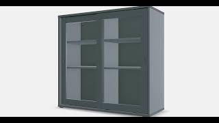 VIHALS Cabinet with sliding glass doors 1  Shop  3DModel [upl. by Rani]