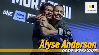 Alyse Anderson open workout ft Rose Namajunas  ONE Championship Fight Night 10 [upl. by Nelg]