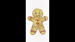 Learn How to Color Gingerbread Man Cookie with Glitter 🎨✨ color glitterart colorfulcreativekids [upl. by Marvella78]