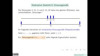 Deskriptive Statistik 6 Streuungsmaße [upl. by Durman]