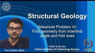 IITK NPTEL Structural GeologyLAB 07 Stereonet Fold Geometry from interlimb angle and fold axis [upl. by Varini]