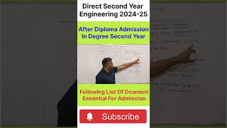 Direct Second Year Engineering Admissions Document 202425 engineering engineeringadmissions [upl. by Aliuqaj377]