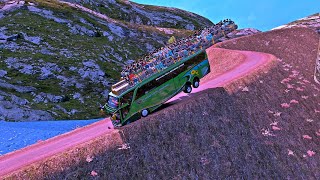 Overloaded bus  the most dangerous road  Euro Truck Simulator 2 [upl. by Ahsiloc755]