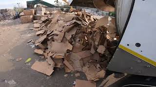 POV HGV CLASS 2 BIN WAGON UNLOADING CARBOARD  RECYCLING OPERATIVE  HGV DRIVER  TIPS  TRICKS [upl. by Frey]