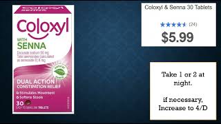 Coloxyl with senna docusate laxative constipation OTC Roze Pharm [upl. by Atinrehs279]