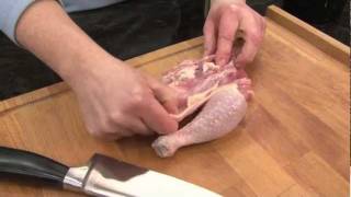 How to debone a chicken leg  Now Youre Cookin with Manitoba Chicken [upl. by Atsyrhc]