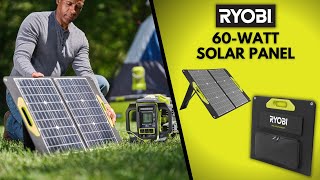 PORTABLE POWER  RYOBI 60Watt Foldable Solar Panel [upl. by Enimsay]