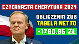 🔴CZTERNASTA EMERYTURA 2024  tabela Takie wartości netto na kontach emerytów we wrześniu [upl. by Lenora743]