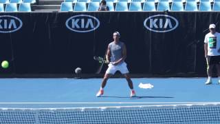 Rafael Nadal practice Australian Open 2017 [upl. by Fawnia730]