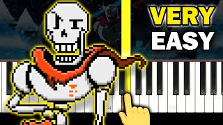 Undertale OST  Bonetrousle  VERY EASY Piano tutorial [upl. by Nomal253]