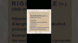 shorts vocabulary  RIGMAROLE [upl. by Whiffen]