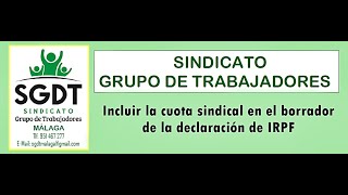 Incluir la cuota sindical en el borrador de la declaración IRPF [upl. by Tereb50]