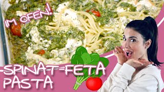 Du wirst Nudeln nie wieder anders machen  Rezept für Faule Spinat Feta Pasta [upl. by Melvena141]