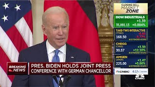 Joe Biden with German chancellor Russia Ukraine invasion means end of Nord Stream 2 pipeline [upl. by Polinski274]