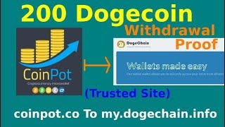 200 Dogecoin Withdraw  Coinpotco to mydogechaininfo Wallet Address [upl. by Nnire]