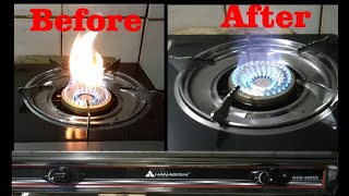 Yellow Flame to Blue Flame Fixed in two minutesBrand new gas stove [upl. by Iorio]