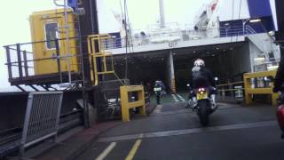 Motorcycles boarding the PooleCherbourg Ferry [upl. by Aneehsal]