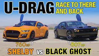 UDRAG Shelby GT500 vs Dodge Challenger Black Ghost [upl. by Euqinmod]