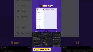 side menu coding webproject shorts viralvideo css code javascript webdesign python py [upl. by Ailerua443]