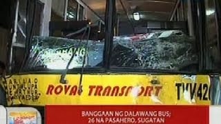 UB Banggaan ng 2 bus sa Makati 26 na pasahero ang sugatan [upl. by Akinyt]