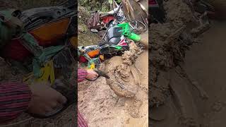 Off road motocross tire mud cleaning process [upl. by Isadora]