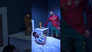 Cristiano steals the World Cup from a sleeping Messi—wow Messi becomes a cop to get it back 😆🚨🏆 [upl. by Ayrad]