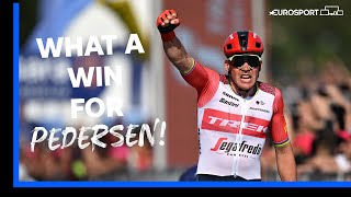 A Finish Filled With Drama As Mads Pedersen Wins Stage 6 With Stunning Sprint  Eurosport [upl. by Eniar]