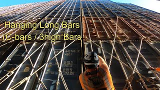 Lashing Containers  Long Bars CBars  3 high bar Longshoreman work [upl. by Cherrita692]