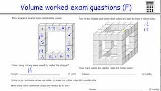 Volume GCSE Maths revision Foundation exam worked examples including prisms [upl. by Alaster563]