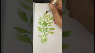 One stroke technique for drawing leaves art painting drawing shorts youtube youtube2024 [upl. by Korff689]