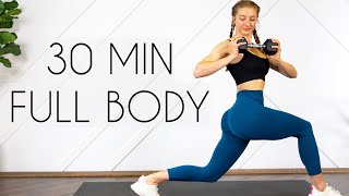 30 min FULL BODY STRENGTH Workout with Weights [upl. by Maggi]