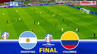 ARGENTINA vs COLOMBIA  Copa America 2024 Final  Full Match All Goals  PES Gameplay Realistic [upl. by Asirak377]