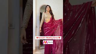 Myntra Farewell  Wedding Sarees sareelovers farewellsaree shorts youtubeshorts saree shaadi [upl. by Linnet]