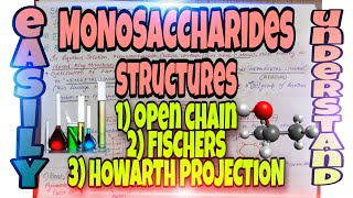 WHAT ARE MONOSACCHARIDES 3 WAYS OF STRUCTURAL REPRESENTATION OF MONOSACCHARIDES EASILY REMEMBER [upl. by Shana74]