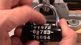 picking 250 5 wheel combination padlock inspected and decoded  false gates [upl. by Zoldi]