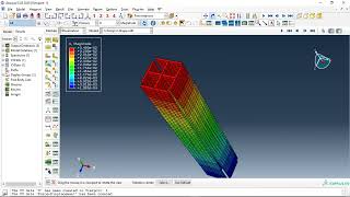 Analysis of composite concrete steel column using X shape steel section under compression in Abaqus [upl. by Lletnuahs]