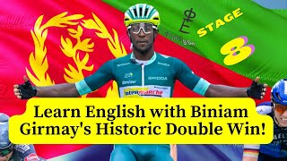 Biniam Girmays Historic Tour de France Second Win Explained  Learn English with Sports [upl. by Nanreik]