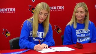 Benton High Schools Andrea Simmons signs with Rockhurst University basketball [upl. by Uriisa684]