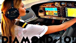 FIRST SOLO FLIGHT Diamond 40 Plane  Landing A PLANE ALONE  Cockpit View DutchPilotGirl [upl. by Lered]