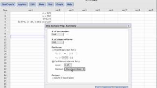 Confidence Intervals Estimating a Population Proportion using StatCrunch [upl. by Aicemak913]