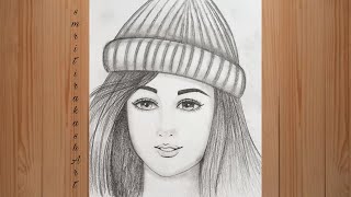 How to Draw a Girl Wearing Cap For Beginners  Pencil Sketch  Easy Girl Face Drawing Step by Step [upl. by Aelgna]