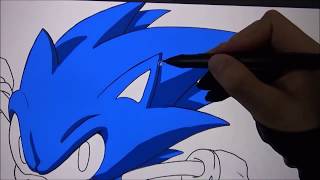 Mi Primer DIBUJO DIGITAL  Dibujo a SONIC  Todos mis dibujos Digitales GAOMON PenDisplay PD1560 [upl. by Marj510]