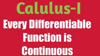 Every Differentiable Functions is Continuous in UrduHindi [upl. by Nordek970]