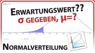 Erwartungswert μ mü bei Normalverteilung berechnen Standardabweichung σ gegeben in GeoGebra 6Web [upl. by Ynohtnakram795]