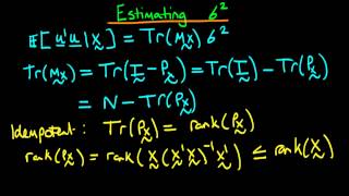 31  Estimating the error variance in matrix form  part 6 [upl. by Kaasi]